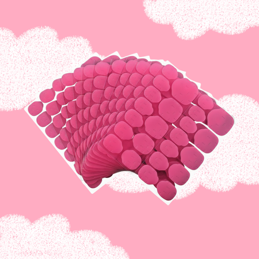 Rose Pink Jelly Strong Hold Nail Adhesive Tabs (1 Sheet)